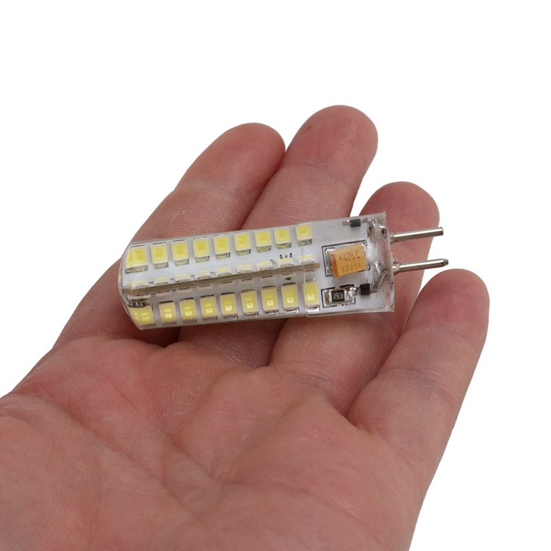 Bulbo de milho de silicone regulável, lâmpadas halógenas, 6X 6.5W, lâmpadas LED GY6.35, 72 2835 SMD, 320Lm, 50W, 6000K, branco puro