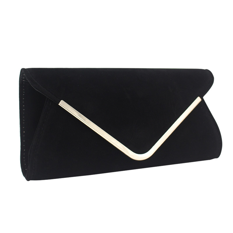 Populaire Dame Clutch Avondtasje Graceful Velours Winkelen Party Bruiloft Envelop Clutch Bag Voor Lady Vrouw Jong Meisje: Black