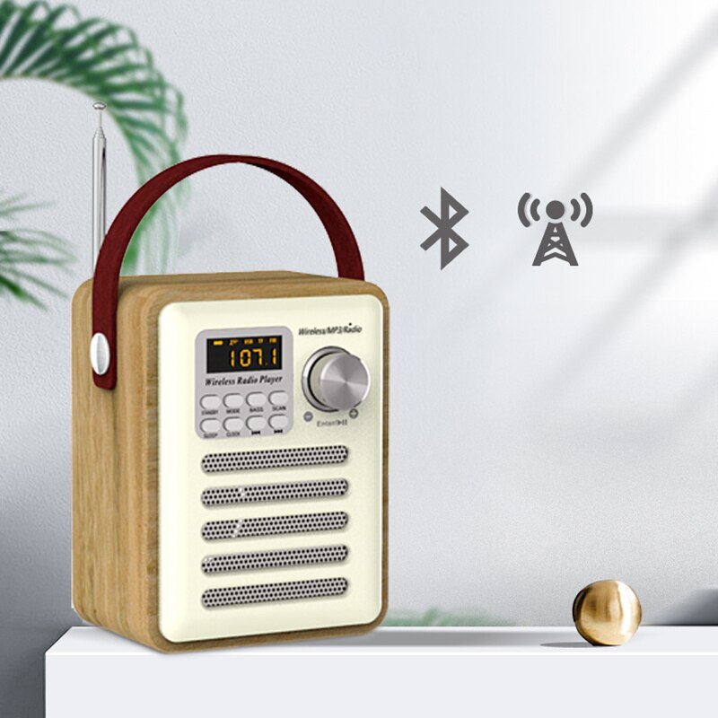 Universele Tuner Digitale Radio Ontvanger Bluetooth 5.0 Fm Broadcast Aux-In MP3 Speler Ondersteuning Tf-kaart Ingebouwde batterij