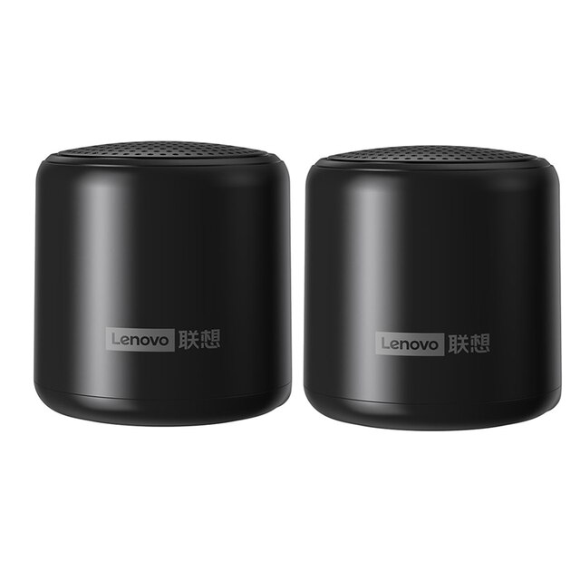 Altoparlante Wireless portatile Lenovo L01 TWS altoparlante compatibile Bluetooth Mini colonna Stereo Surround Bass Box Mic Music Sound: black 2pcs