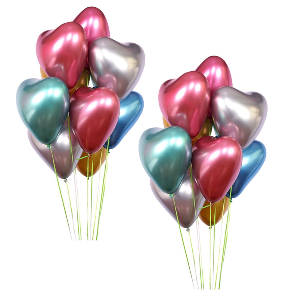 1 set van 50 stuks hartvormige latex ballonnen voor een bruiloft of verjaardag (willekeurige kleur)