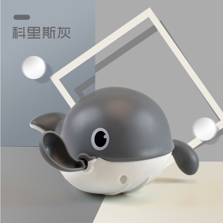 1Pcs Bath Toys Cute Crab Baby Shower Baby Wind Up Swim Play Toy Swimming Pool Accessories Baby Play Beach Water Toys: Whale Gray