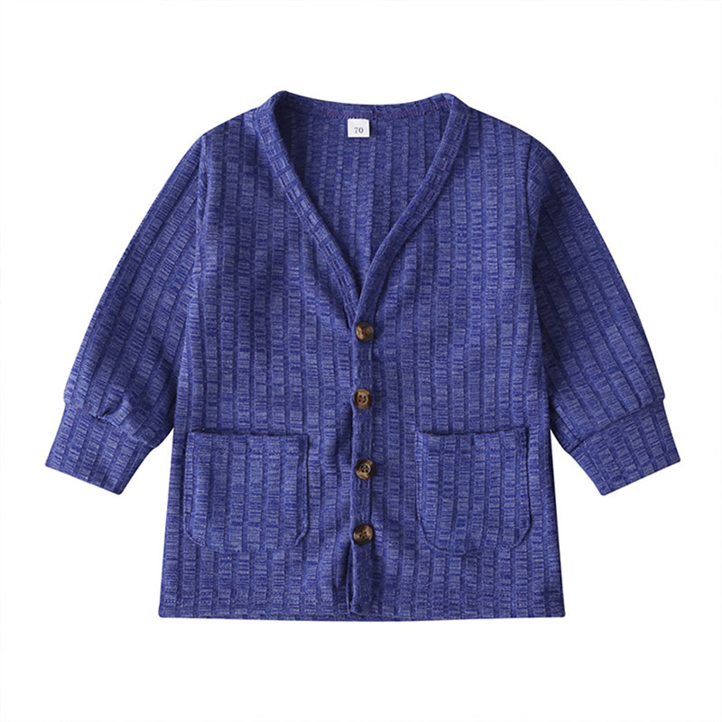 0-3 ans unisexe bébé garçons fille Cardigan hauts printemps automne bébé garçons veste solide filles manteau vêtements d'extérieur enfant en bas âge tricoté Cardigan: Black / 24M