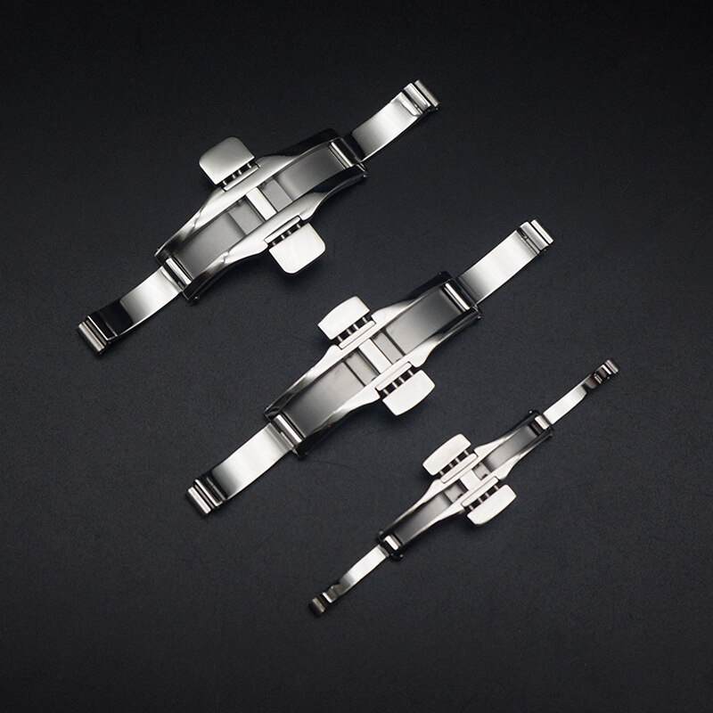 Rvs Solide Metalen Sluiting Voor Tissot Dubbele Drukknop Vouw Horloge Gesp Vlinder Deployment Sluiting Watch Accessoires