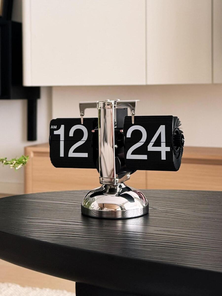 Reloj Digital con tapa Vintage, reloj de mesa con página abatible automática mecánica, reloj Digital con tapa para oficina, de decoración para el hogar