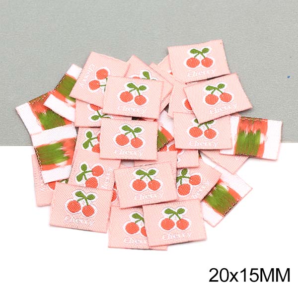 Etiquetas de frutas hechas a mano para ropa de niños, etiqueta de cereza, fresa, limón, hecha a mano, bordada, 50 piezas: 02