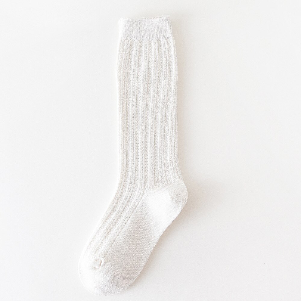 Kids Kinderen Katoenen Kniekousen Voor Meisjes Solid Gestreepte Baby Meisje Kniehoge Sokken Winter Sokken Voor Jongens Half sokken: 6 / 9-12Y