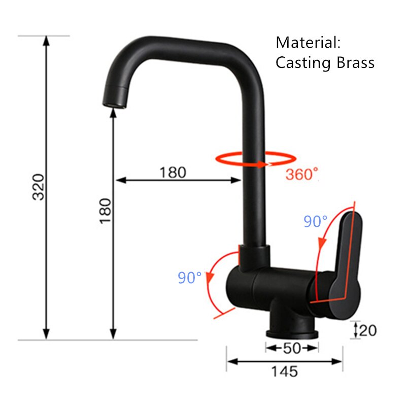 JayCreer Cold Water Faucet Deck Kitchen Camper Bathroom Basin Faucets For Home,RV ,Caravan, Boat Marine