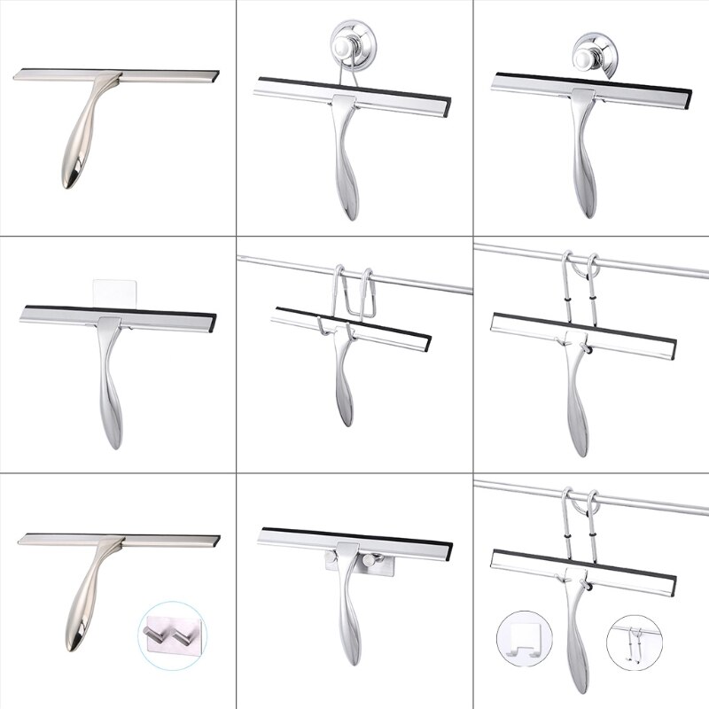 Lightweight Window Squeegees Window Cleaning Combo Cleaner Scraper with Suction Hook for Mirror Floor Glass Bathroom