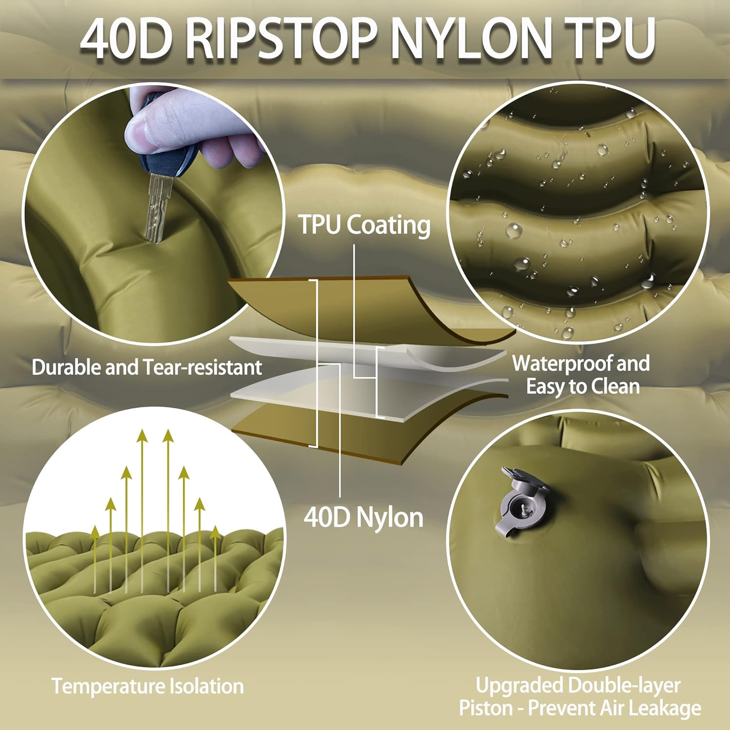 Camping hopfällbar luftmatt självuppblåsbar madrass ultralätt campingluftmadrass naturehike turiststrandtält sovmatta