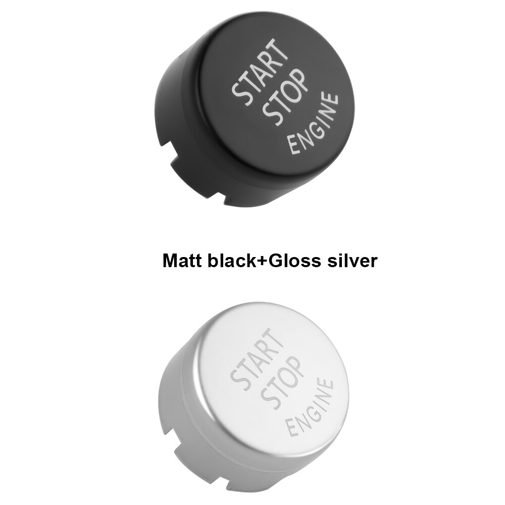 Engine Start Stop Button Cover for BMW F30 F10 F33 F15 F25 F48 X1 X3 X4 X5 X6 With Off Switch Replace Cap: Gloss Sil matt BLK