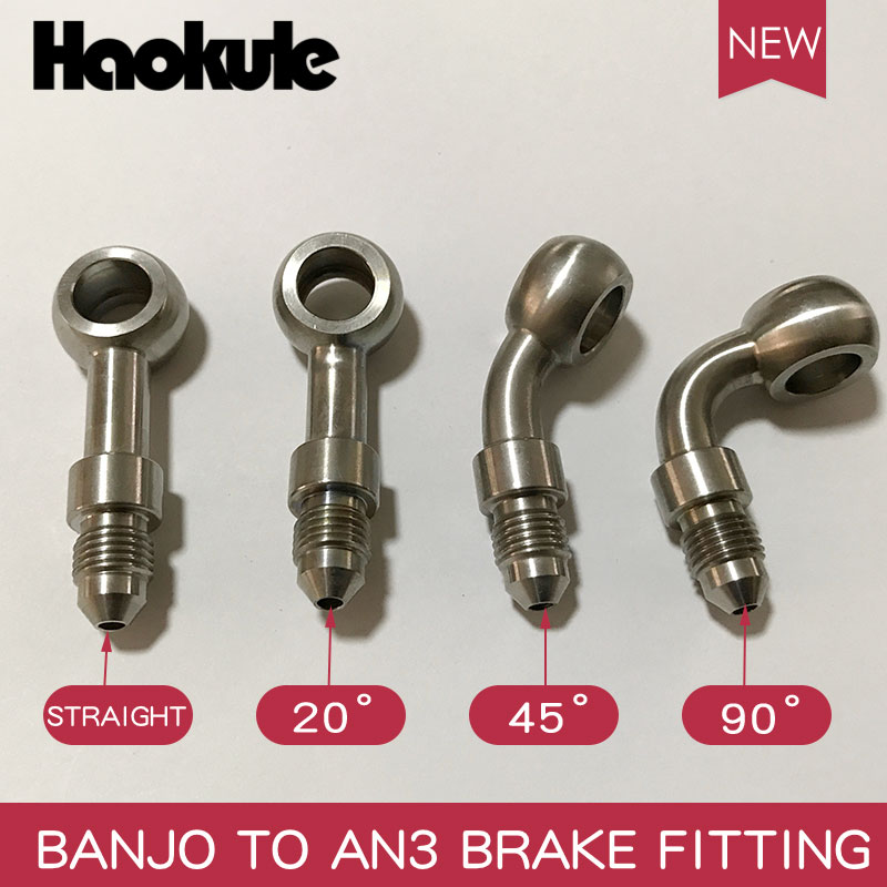 Haokule ruostumaton teräs banjo 10.2mm - uros  an3 tefl ptfe letkun pään liitos jarrujärjestelmän liittimet