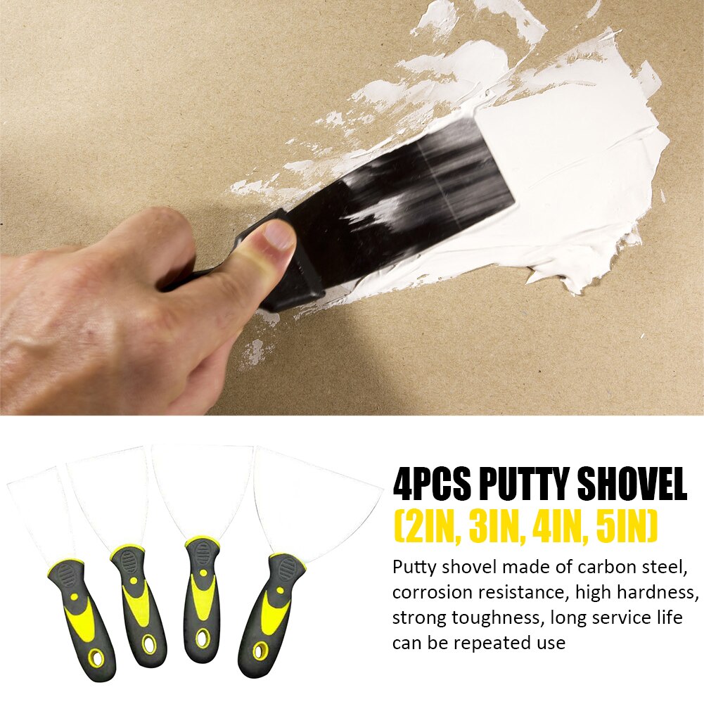 4pcs/set Decals Metal Scraper Manual Thickened Cleaning Drywall Finishing Spackle DIY Reusable Putty Shovel Plaster Scraping
