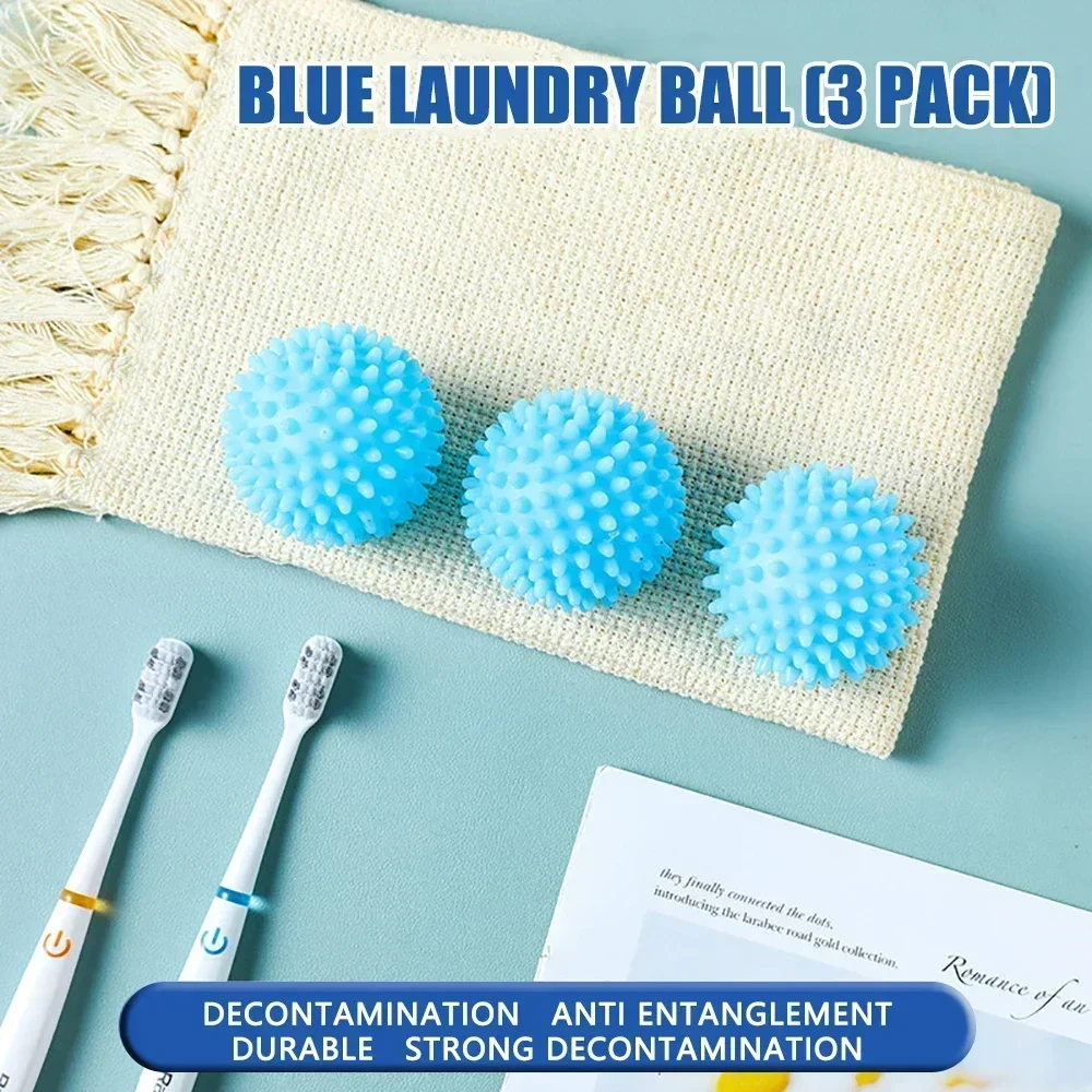 1/3Stck Magie Wäsche Bälle Wiederverwendbare PVC Feste Reinigung Ball Haushalt Reinigung Waschmaschine Zubehör Kleidung Weichspüler: Elfenbein