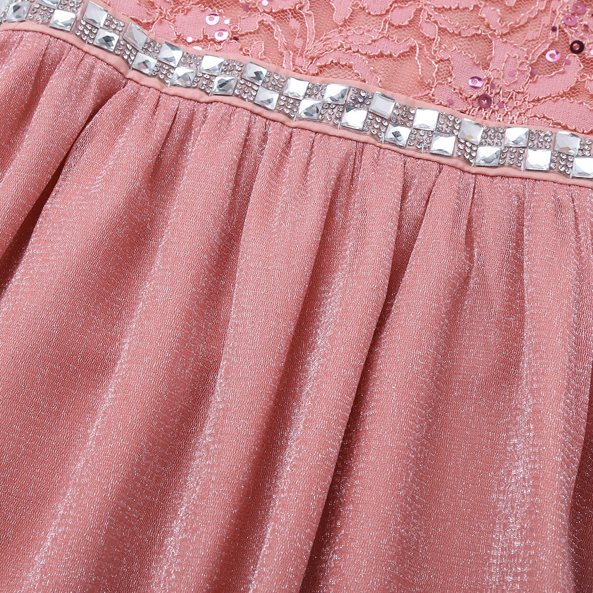 IEFiEL Nette Blume Mädchen Kleid Ärmellose Pailletten Floral Spitze Glänzenden Kleid Kinder Kinder Erste Kommunion Partei Sommer Kleider