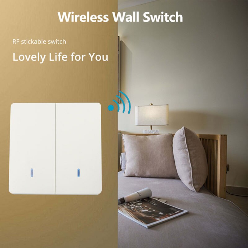 Wall Switch 433Mhz Wireless Wall Panel Transmitter Switch and AC Relay Receiver