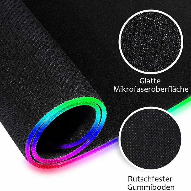 RGB Gaming Mouse Pad Large Mouse Pad Gamer LED Computer Mouse Keyboard Mat with Backlight