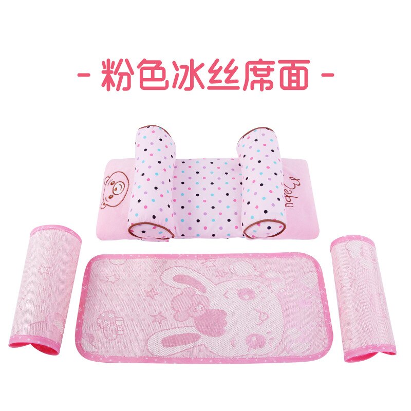 Baby Cotton Newborn Correction Anti-Partial Head Buckwheat Pillow Infant Nursing Anti-Vomiting Feeding Multifunctional Pillow: Pink 1