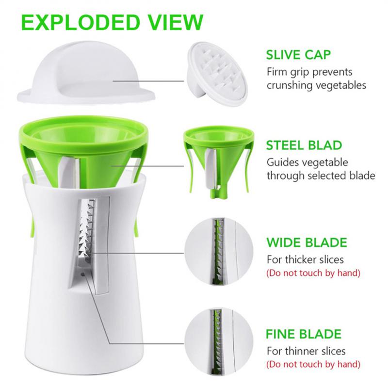 Portable Spiralizer Vegetable Slicer Handheld Spiralizer Peeler Stainless Steel Spiral Slicer For Potatoes Zucchini Spaghetti