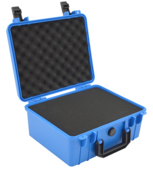 Protective case plastic case multi-function toolbox instrument box equipment packing tool case parcel post with pre-cut foam: blue with foam