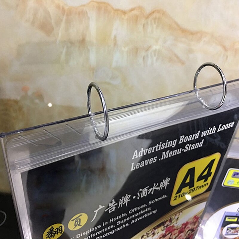 2X A4 Multi-Page Flip Display Card Label Display Stand Detachable Label Business Menu Holder