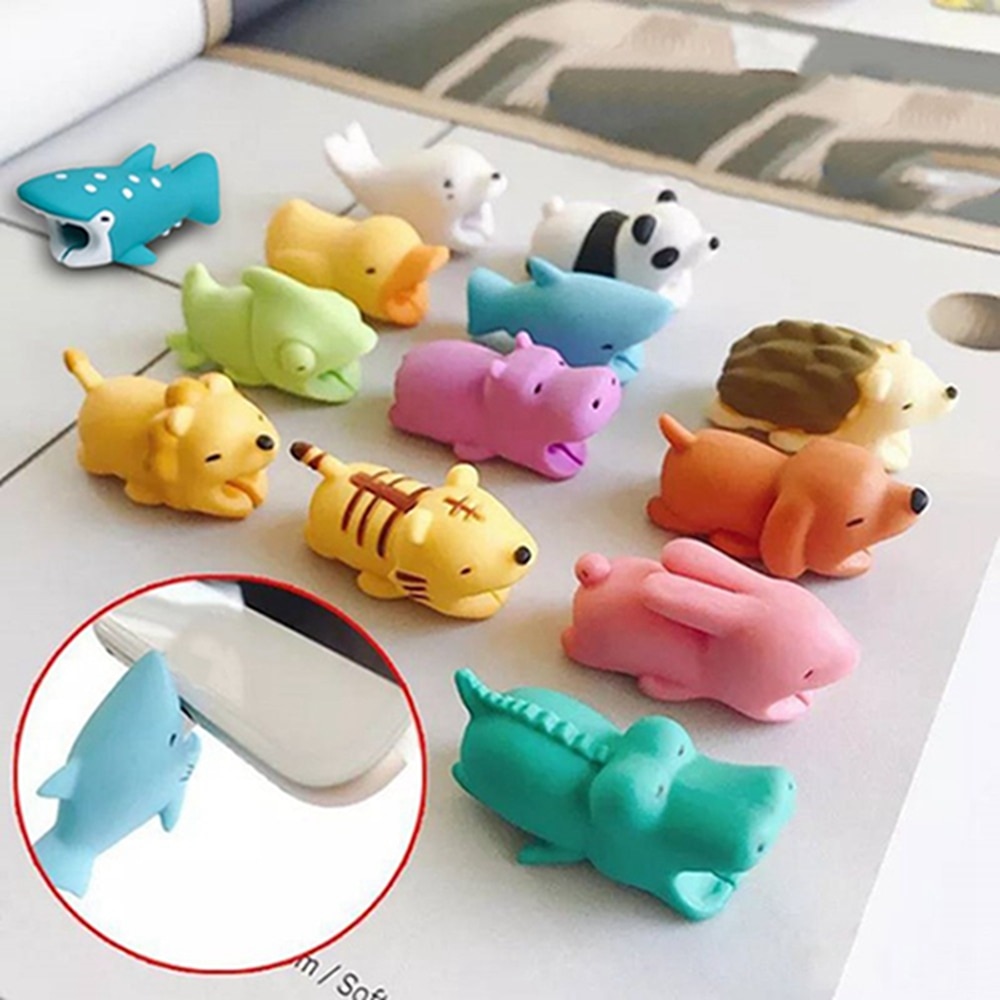 Mignon Panda câble protecteur morsure Animal charge cordon de protection USB câble enrouleur support chien chat ours câble protecteur câble fil