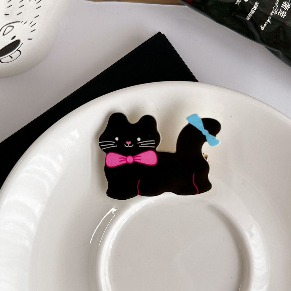 Pinza de pelo de ácido acético de gato de dibujos animados, pinza lateral acrílica, pinza de pico de pato para mascotas, horquilla colorida