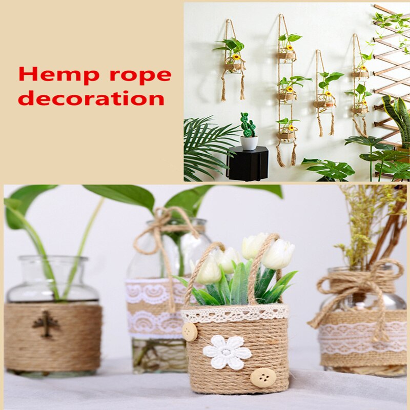 4mm-12mm Decorative Hemp jute RopeDIY macrame cord Handmade Accessories Photo Wall Rope string Clothing Party Tug of War threads