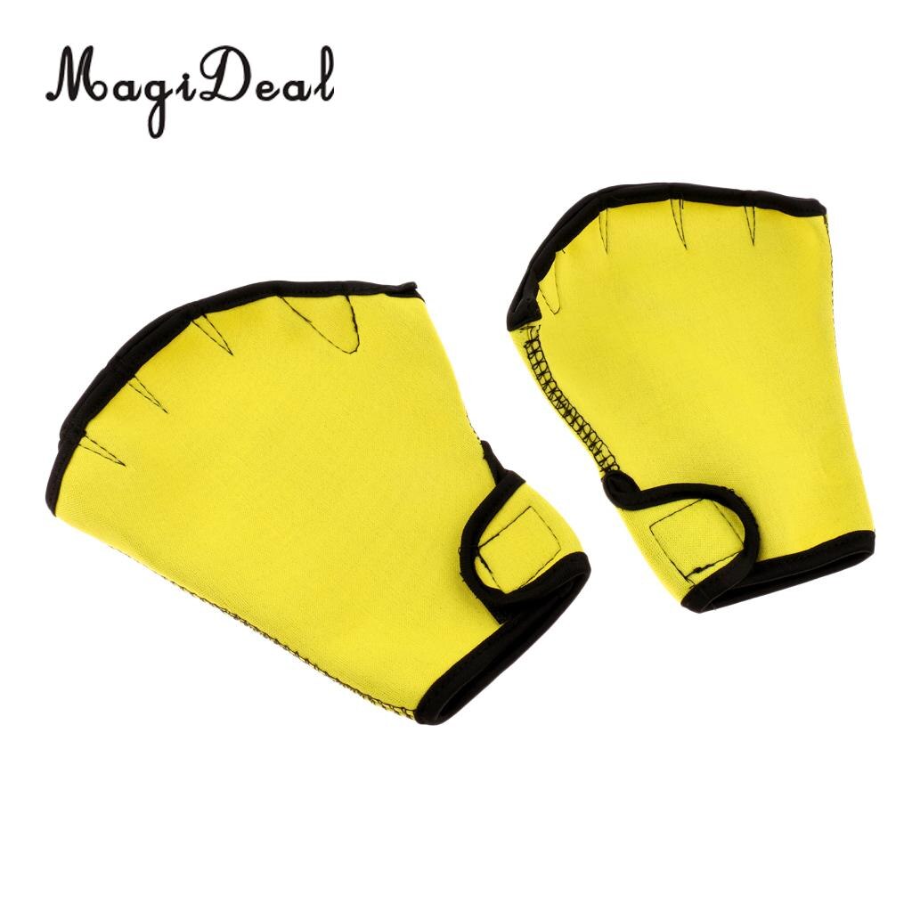 MagiDeal 1 coppia neoprene Nuotata di Nuoto Guanti per Immersione Acquatico Acqua di fitness Allenamento di Resistenza Palmati Guanti S/M/L