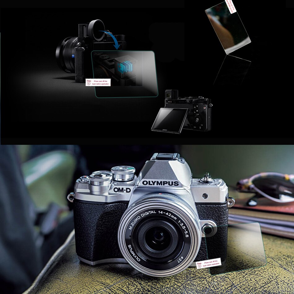 Lcd hærdet glas skærmbeskytter til olympus  em10 e-m10 em5 em-5 em1 ep5 epl 7 e-pl7 3 tommer skærmkamera hærdet glasfilm