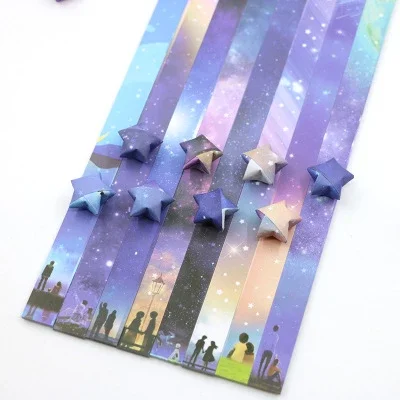 Folding Stars Paper Origami Stars Paper Strips Lucky Colorful Star Decor Folding Paper Origami for Hand Arts Make Home Decor: grey
