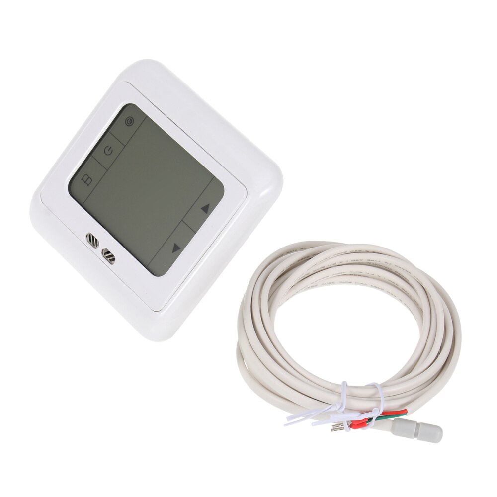 Programmable Digital Thermoregulator Touch Screen Room Heating Thermostat Underfloor Heating for Warm Floor Electric Heating Sys: White 1