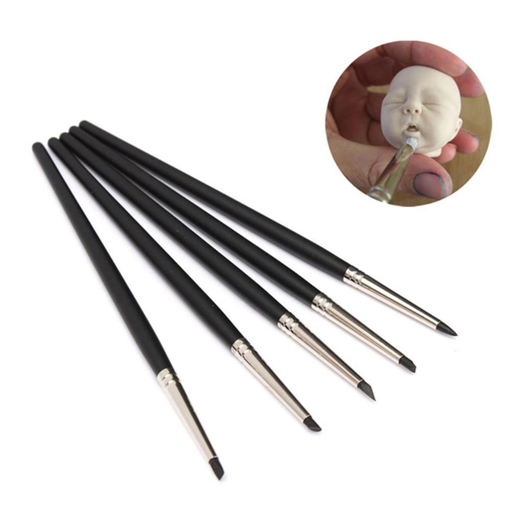 9st Keramische Glazuurborstel Set, Houten Lange Steel