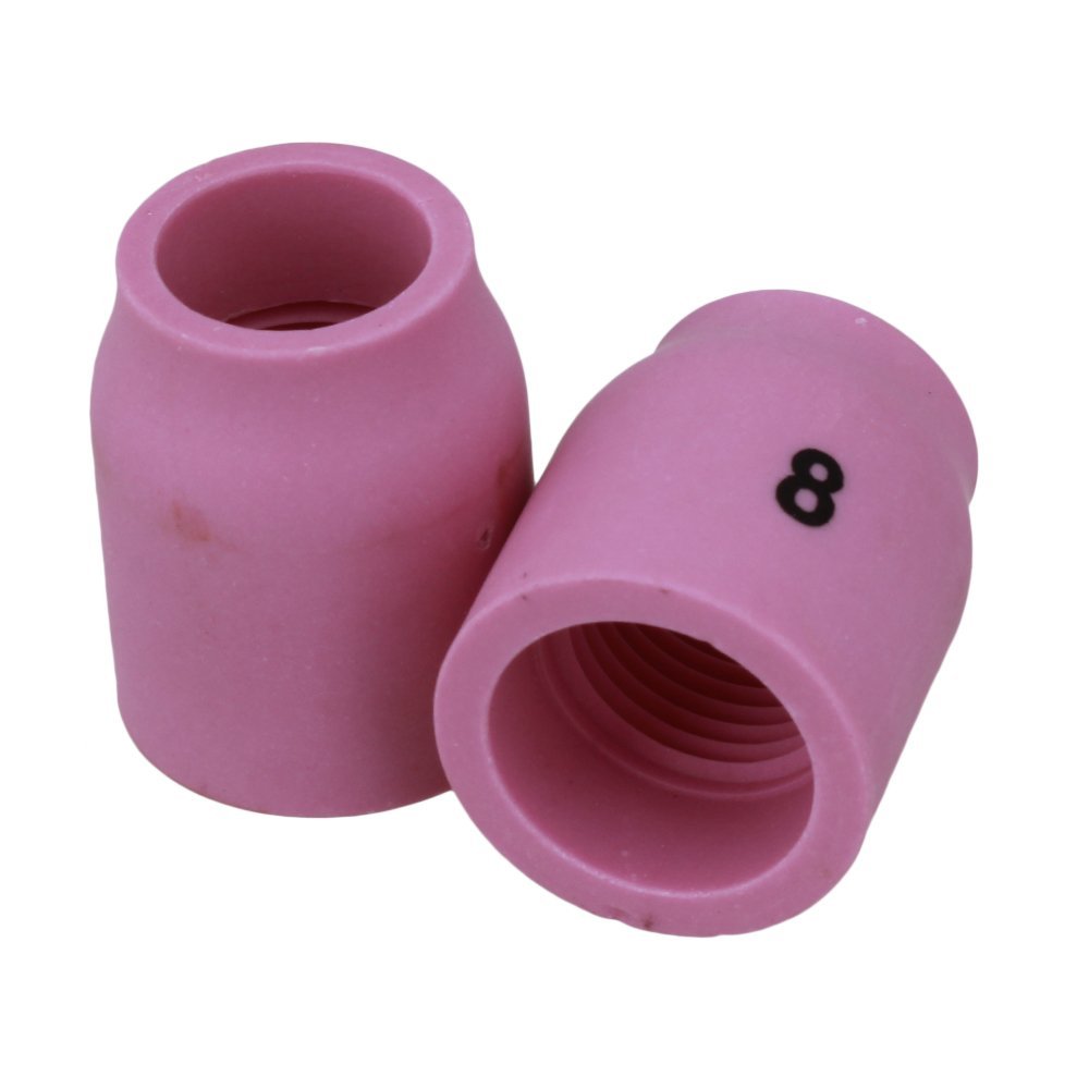 Boquilla DE soplete de soldadura TIG de cerámica 53N61 8 #, copa de escudo de alúmina, compatible con WP-9, 20, 24, 25, paquete de 10