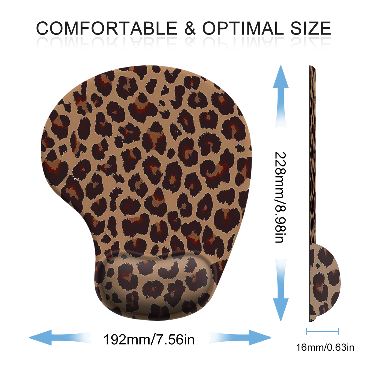Luipaardprint & Landschap Serie Pols Muismat Ergonomisch Zacht Antislip Polssteun Ondersteuning Mat Computer Muismat voor Kantoor PC
