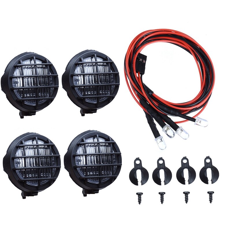 4 luces Led blancas con pantalla para 1/10 Traxxas Hsp Rc Crawler accesorio, piezas de coche Rc: Black C