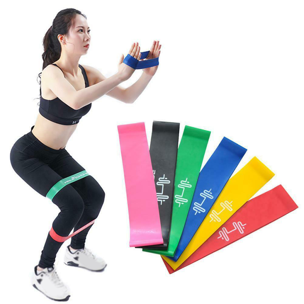 6Pcs/Set Resistance Bands Power Heavy Strength Gym Exercise Fitness Yoga