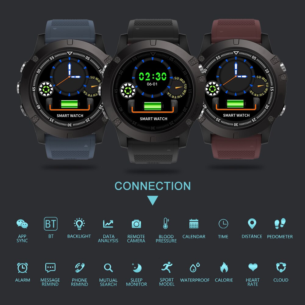 Outdoor Digital Smart Pedometer Sport Watch Heart Rate Blood Pressure Monitor Wrist Watch Men Waterproof Fitness Tracker Watch