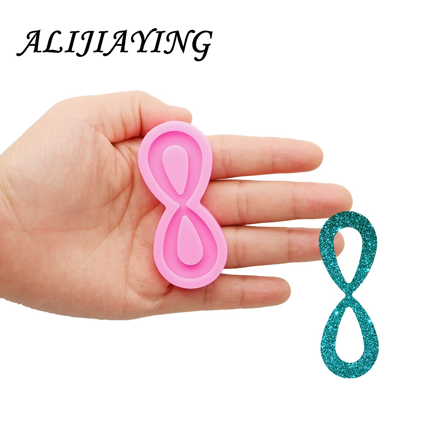 Harpiks epoxy nøglering form skinnende infinity hjerte og pote håndværk diy vedhæng til halskæde smykker silikone form  dy0397: Dy0989 lyserøde