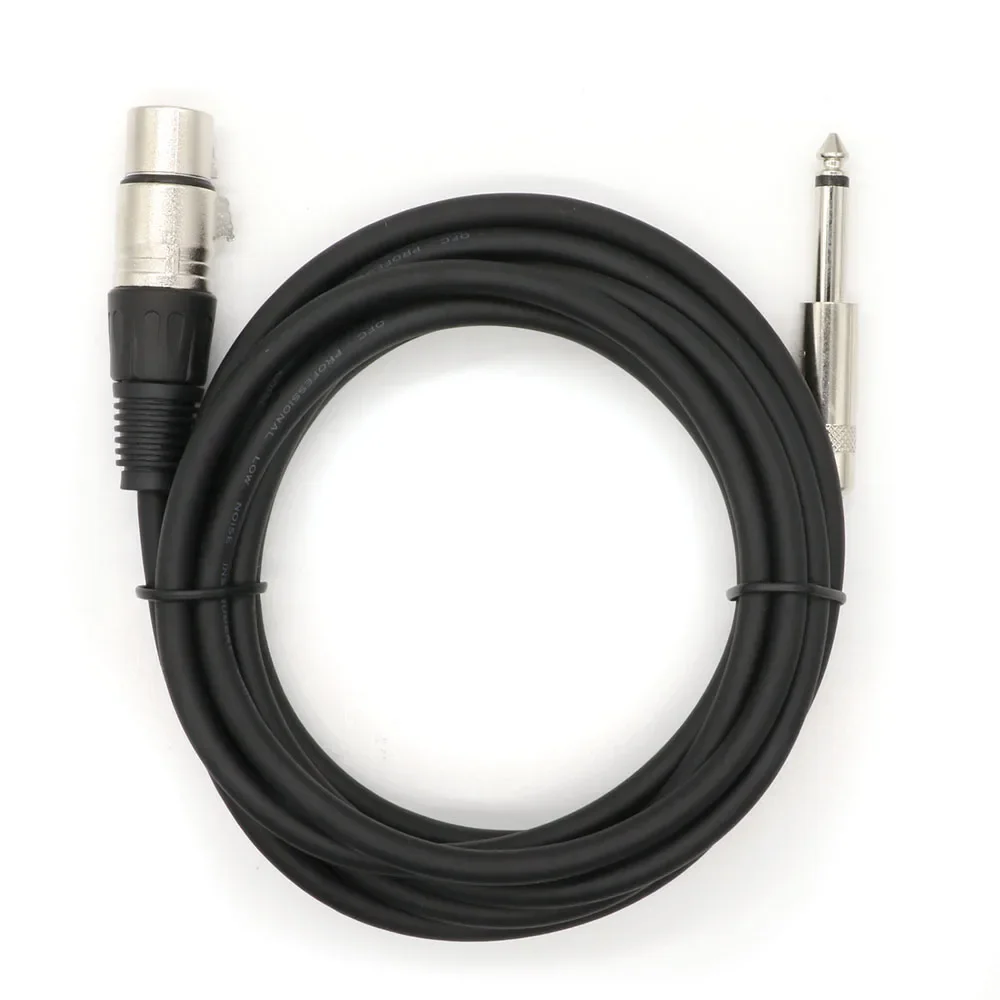 Cable de micrófono , Conector Mono macho de 6,35mm (1/4 ") a 3 pines XLR, Cable de conexión hembra para amplificador de graves de altavoz