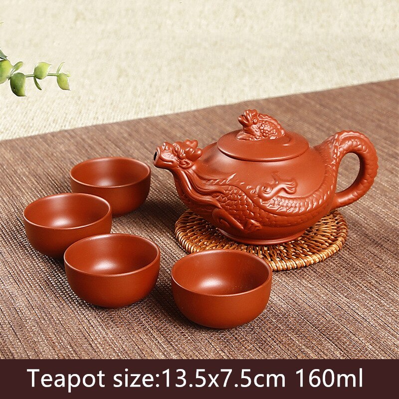 5 Stks/set Chinese Yixing Paarse Klei Thee Sets Xishi Theepot Handgemaakte Ketel Master Theekopjes Authentieke Huishoudelijke Theewaar Drinkware: I