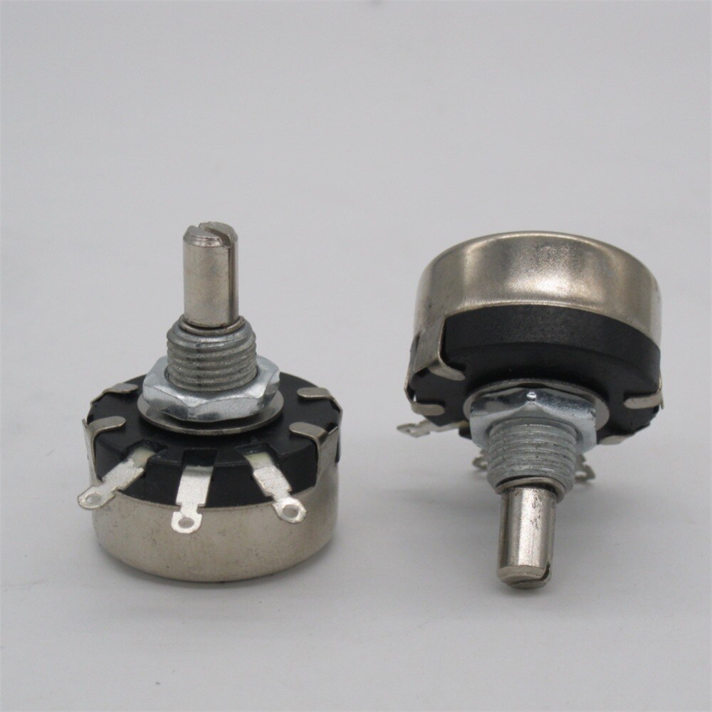 5 pièces WX110 (010) 22 k ohm 3 Bornes À Souder 6mm Rond En Métal Arbre Simple Potentiomètre à Fil Enroulé