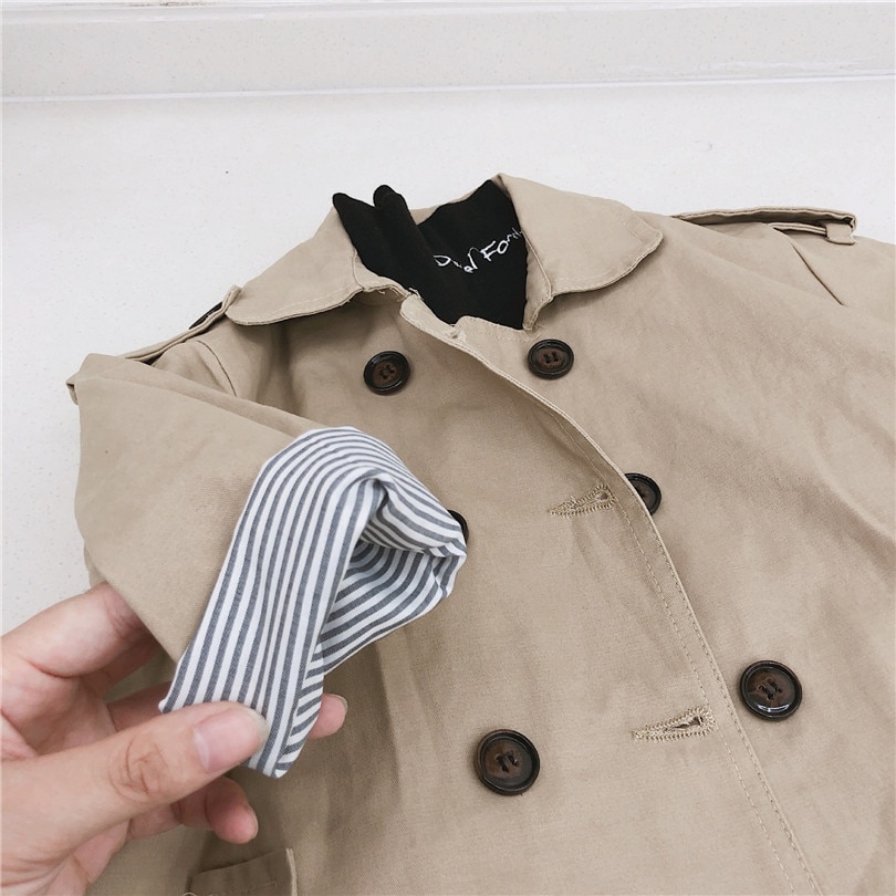 Kids Jackets For Boys Spring Baby Toddler Jackets Girls Coat Double Breast Windbreak Boys Trench Coat Children Jacket Outerwear