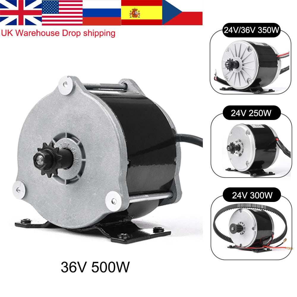 MY1016 350W 24V 36V DC Brushed Motor For Electric Bicycle Motor E-Scooter Ebike Belt Wheel Motor Kit Ebike Conversion Kit