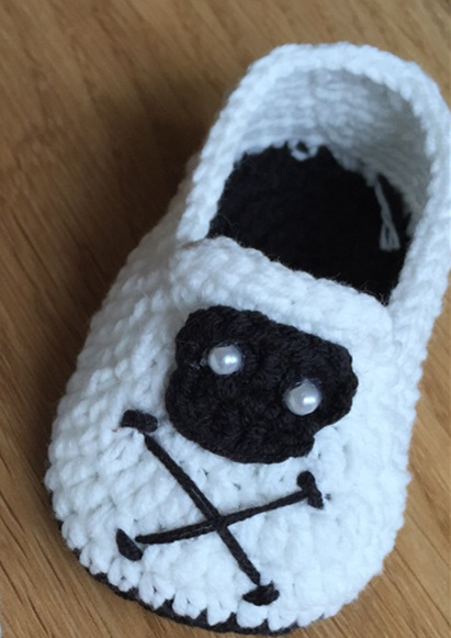 QYFLYXUE Handmade baby shoes, baby pictures of shoes, character skeleton model of shoes: white / 9 / 0-6 Months