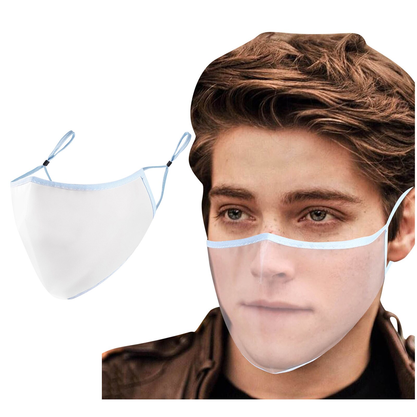 Masque Transparent en trois dimensions pour adultes, pour hommes et femmes, matière respirante