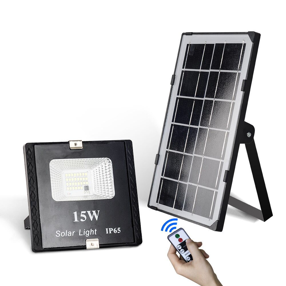 15W Solar Cast Light LED Flood Light Remote Control Street Lamp Waterproof Outdoor Solar Spot Lights LED floodlight district: Default Title