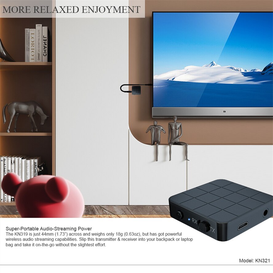 Bluetooth 5.0 audio-empfänger/sender mit 3.5mm aux- und cinch-anschlüssen für stereo-musik, bluetooth-funk-audioadapter für auto, tv und pc-lautsprecher
