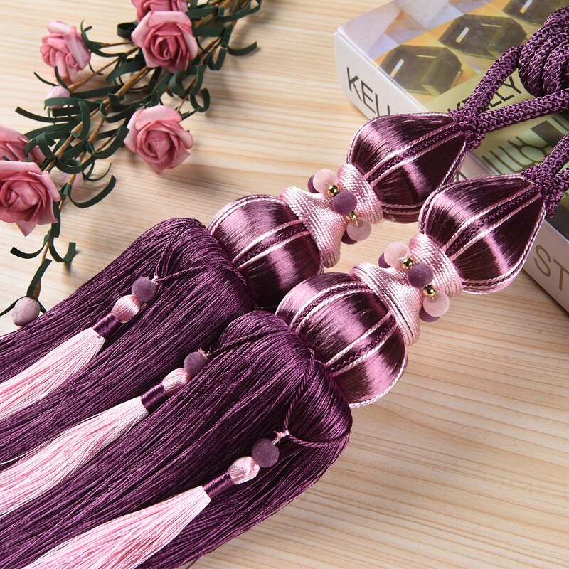 Ceinture de Suspension à Pompons pour Rideaux, en Cordes, Embrasses Décoratives en Bandages à Boucle, Accessoire de Décoration de Salon, Chambre ou Salle à Manger: 11 / 2 pcs a pair