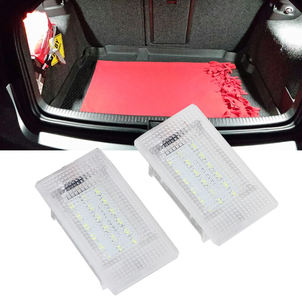 2 pcs 12V 6000K Xenon White Car Footwell Luggage Trunk LED Compartment Light for Ford Focus MK1 II Cabriolet Fiesta Escort
